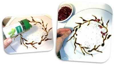 Nidos de espárrago verde y queso con ibérico y bacalao