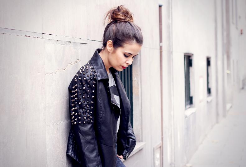 Studded Jacket & Sneakers