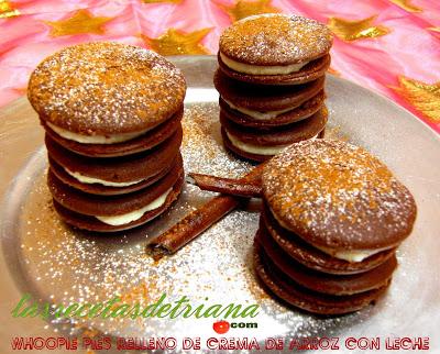 Whoopies Pies rellenos de crema de arroz con leche para Silikomart