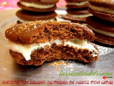 Whoopies Pies rellenos de crema de arroz con leche para Silikomart