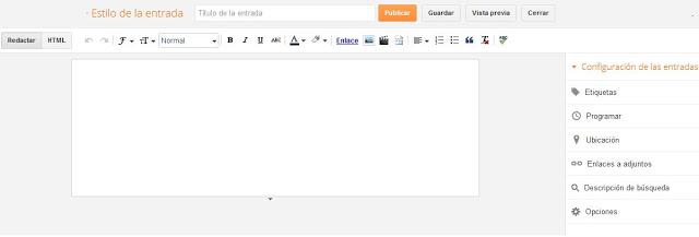 Blogger editor de entradas