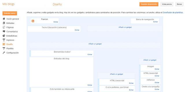 Blogger diseño del blog