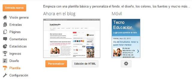 Blogger insertar plantilla personalizada