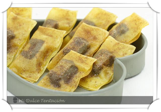 Wonton Crujiente de Chocolate y Canela