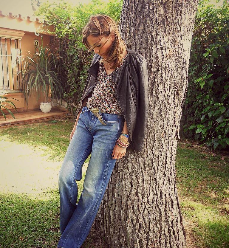 Pantalon recto vaquero y biker