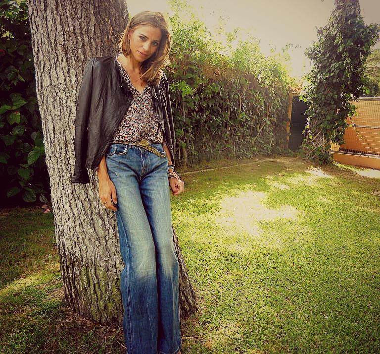 Pantalon recto vaquero y biker