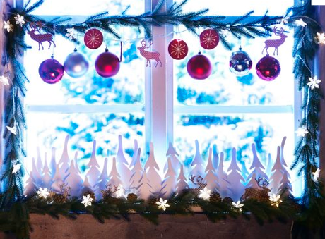 Decorando las ventanas en Navidad