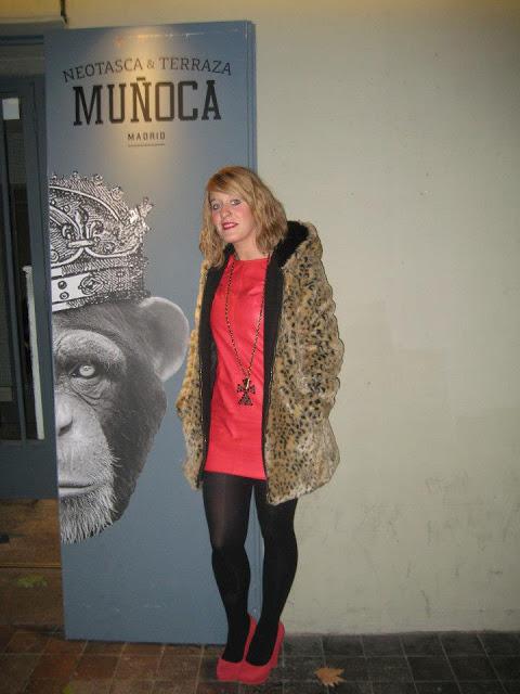 Vestido efecto piel rojo