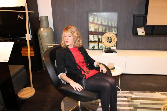 Vestido efecto piel rojo