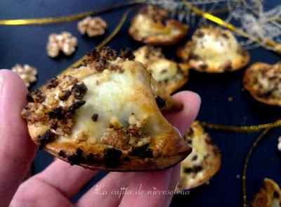 Crujientes de bombon de higos secos con nueces