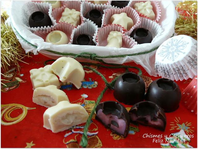 8º Desafío, BOMBONES: Chocolate intenso relleno de crema de nesquik de fresa y Chocolate blanco relleno de crema de leche con almendras.