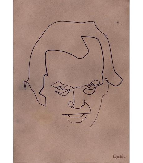 Increíbles retratos one line para iconos pop del cine