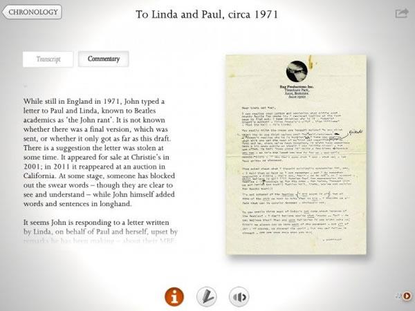 The John Lennon Letters :: cartas de Lennon en una app