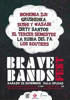 Brave Band Fest: Grushenka, Dirty Santos, Sushi y Wasabi (22. Dic en Barcelona)