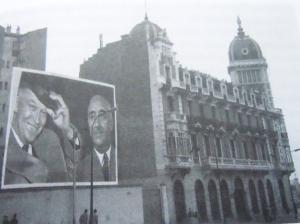 Plaza de España durante la visita de Eisenhower en 1959, Madrid