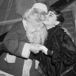Audrey Hepburn Cheek to Cheek with Santa Claus