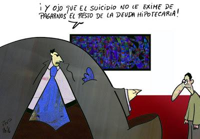 El drama de los desahucios y suicidios, en España.