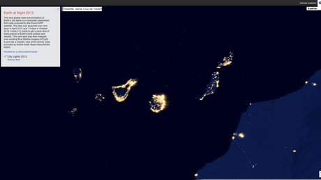 Earth at Night 2012 1024x578 Las Islas Canarias vistas en Google Maps bajo visión nocturna