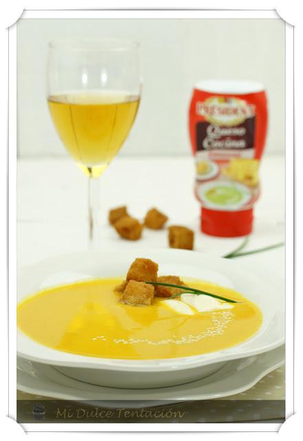 Crema de Calabaza Asada con Quenelles de Queso Cocina President