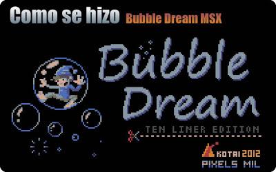 Bubble Dream, el juego para MSX de Kotai y Toni de Pixels Mil en 10 líneas de BASIC