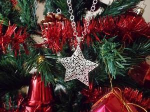 Colgante de Plata Estrella como adorno en el árbol de navidad