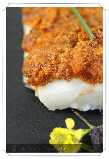 Bacalao con Costra de Chorizo