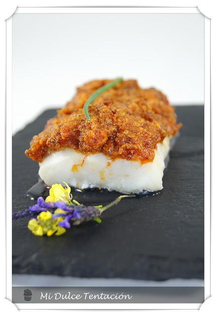 Bacalao con Costra de Chorizo