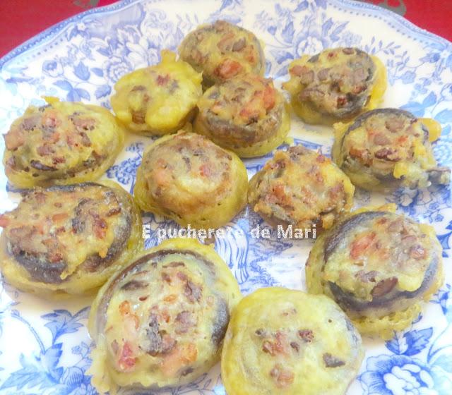 CHAMPIÑONES RELLENOS DE QUESO SEMICURADO Y SORTEO