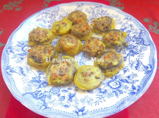 CHAMPIÑONES RELLENOS DE QUESO SEMICURADO Y SORTEO