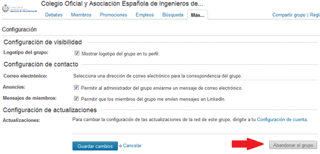 borrar grupo linkedin Abandonar un grupo en linkedin