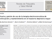 Eficacia patrón terapia electroconvulsiva continuación mantenimiento trastorno depresivo mayor Martínez-Amorós col.