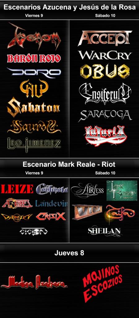 LEYENDAS DEL ROCK: DÍAS Y DISTRIBUCIÓN DE ESCENARIOS.