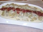 Cardo salsa blanca jamón