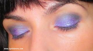 Look paso a paso con pigmentos y glitters.