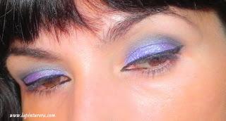 Look paso a paso con pigmentos y glitters.