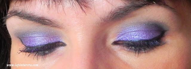 Look paso a paso con pigmentos y glitters.