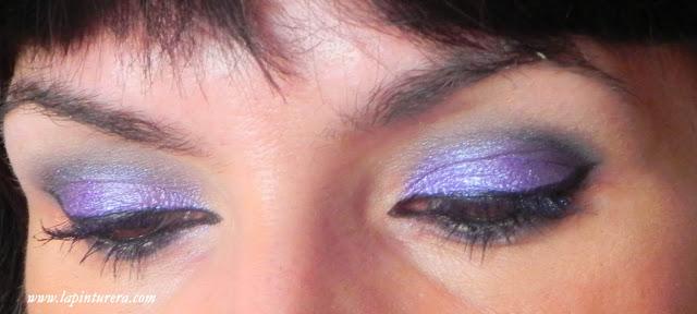 Look paso a paso con pigmentos y glitters.