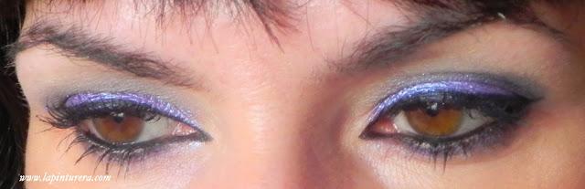 Look paso a paso con pigmentos y glitters.