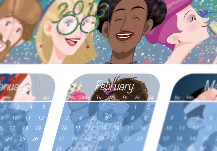 Calendario 2013 - Un año entero ilustrado Calendar 2013