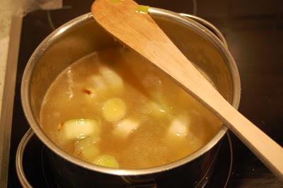 Vichyssoise de aguacate y langostinos