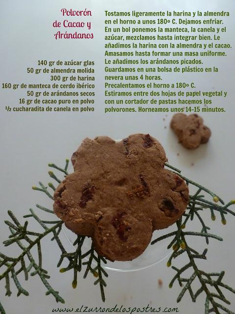 Polvorón de Cacao y Arándanos