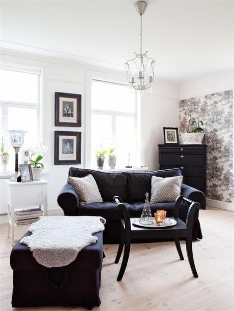 Una vivienda en Suecia, estilo en blanco.