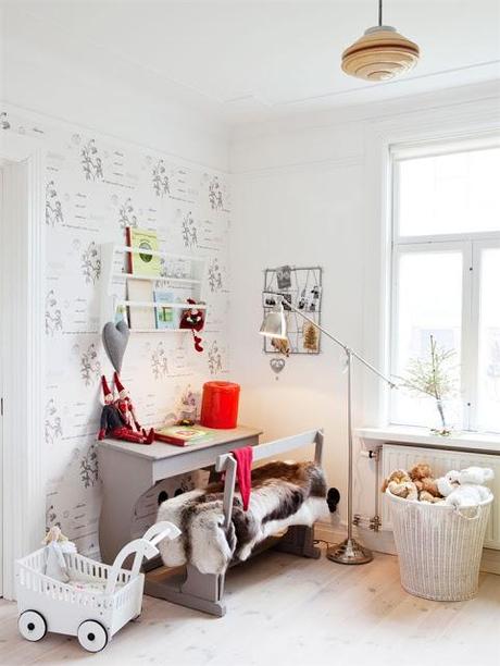 Una vivienda en Suecia, estilo en blanco.