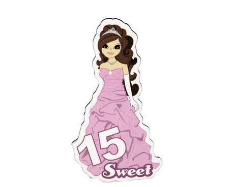 PRESENTACIÓN DULCE DISEÑO imán quinceañera azul 6cm