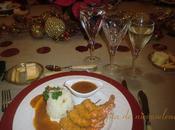 Brochetas langostinos Navidad