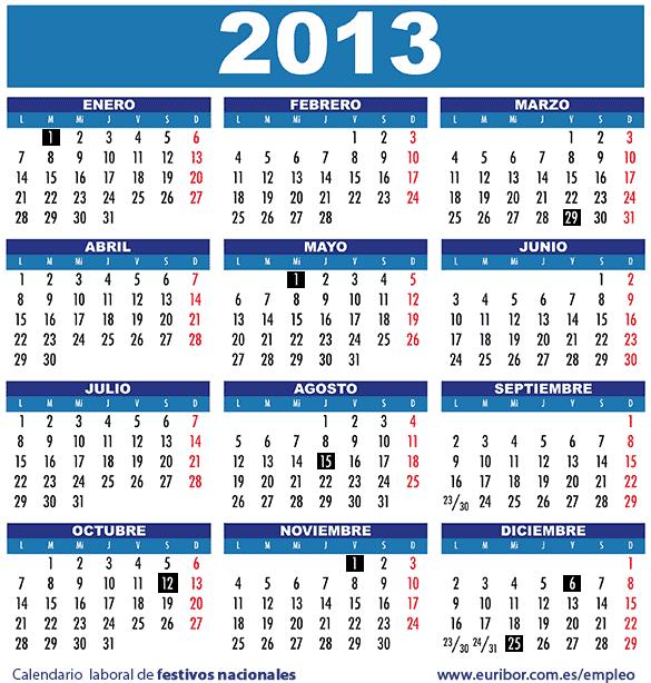 Calendario laboral 2013