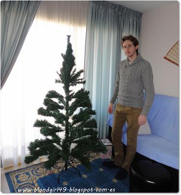Montando el arbolito de Navidad