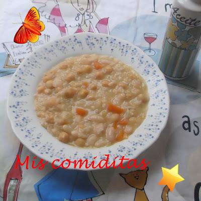 POTAGE LIGERO DE GARBANZOS, ALUBIAS Y ARROZ