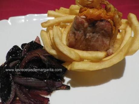 Nido de patatas con Solomillo de Ibérico