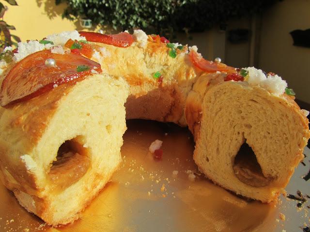 Roscón de Reyes de pan de leche relleno